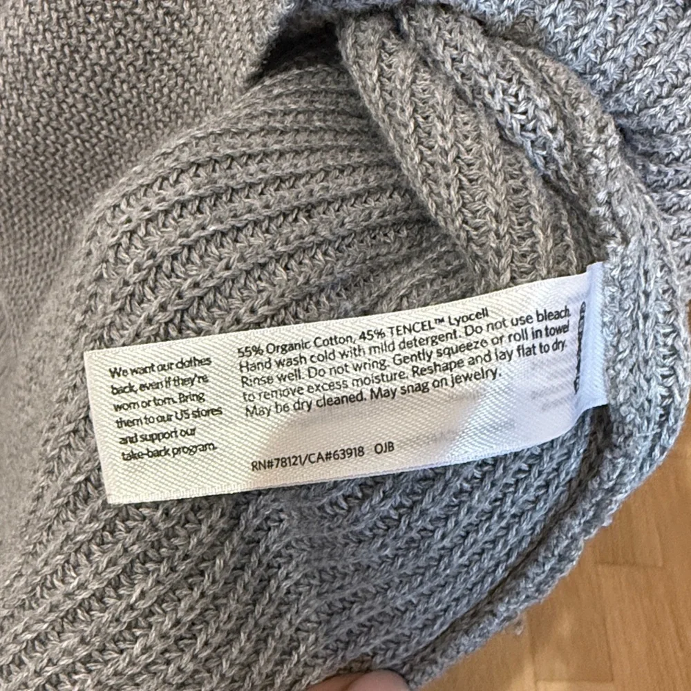 Eileen Fisher Grey Cotton Knit Pullover sweater, L - Picture 3 of 6